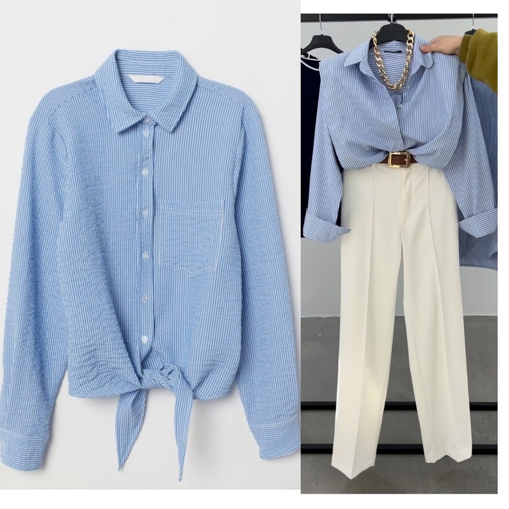 Tie-front Blouse
